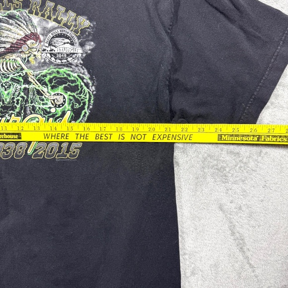 Sturgis 75th Anniversary Black Hills Rally 2015 T-Shirt Black XL Biker Tee - Picture 6 of 7
